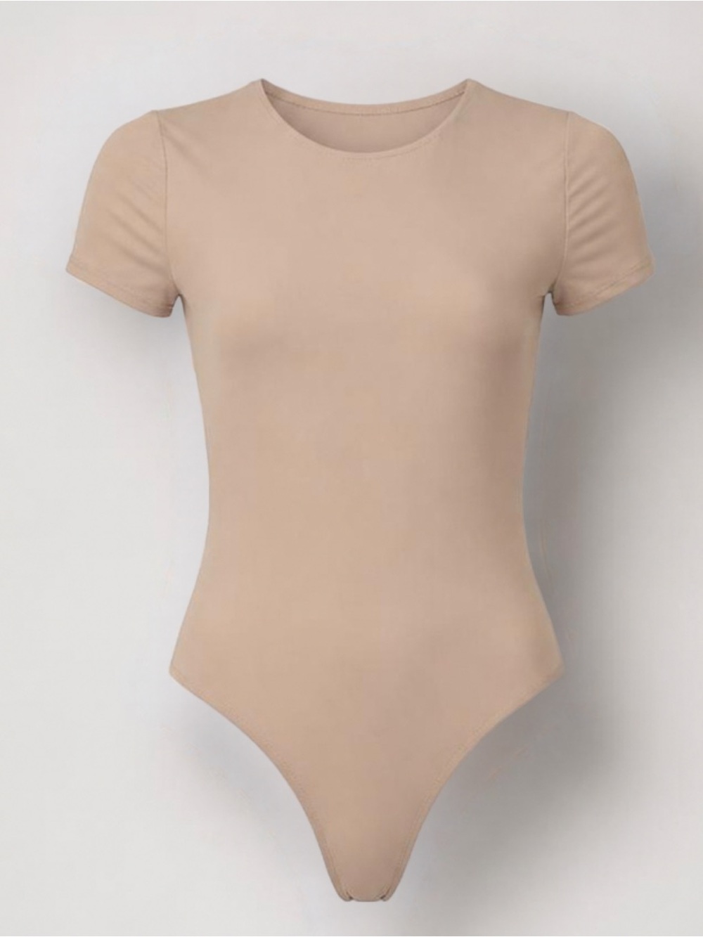 LUSH - Short Sleeve Butter Knit Bodysuit in Beige - Size : S